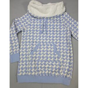 PajamaGram Womens Small Blue Geometric Pajamas Set NWT Soft Cotton Lounge Scandi